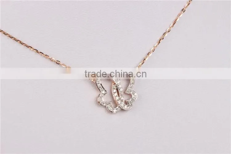 Dubai jewellry butterfly necklace girl's silver sterling necklace fashion jewelry