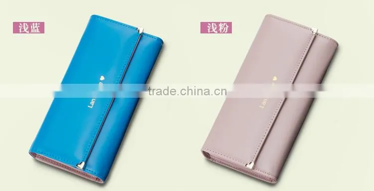 8 colors Hot Sell Three Fold Ladies wallet ladies pars hand set bag