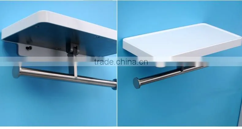 Bathroom accessory double roll toilet paper holder with shelf