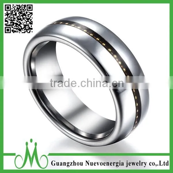 High quality engagement black inlay wedding ring hot selling mens tungsten ring design