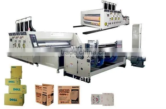 Automatic paper feeding corrugated carton box printing and die cutting machine
