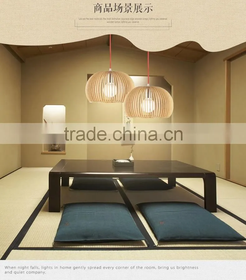 2016 New Wood Caged Round Design LED Pendant lights JK-8005B-01 Wood Pendant Light Round Led Pendant Light