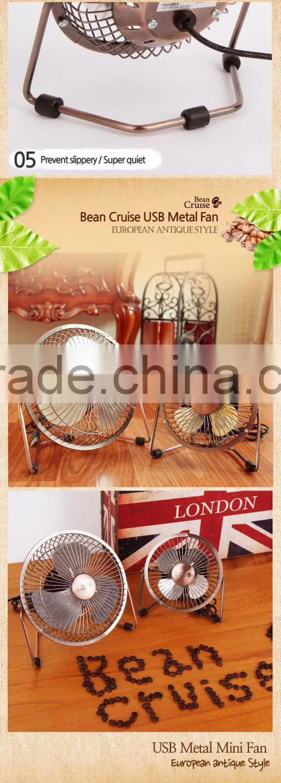 BeanCruise USB Metal Mini Fan 4inch/6inch