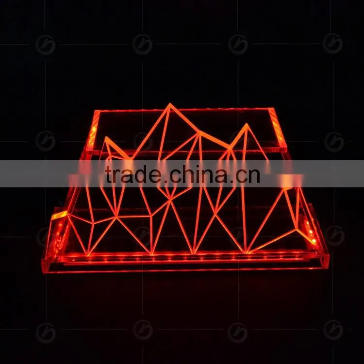 Fashion high end custom acrylic bar table,with colorful light for different colors