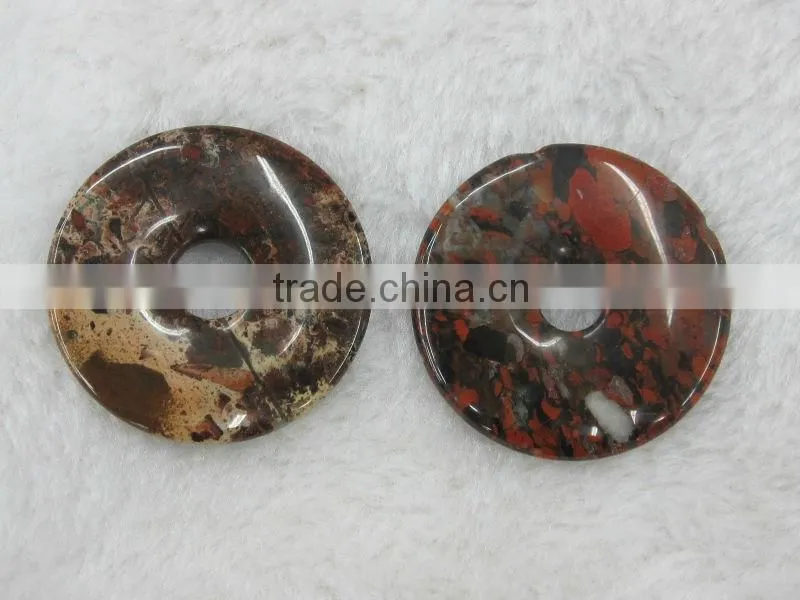 Wholesale different size Red Stone With Black Line donut gemstone