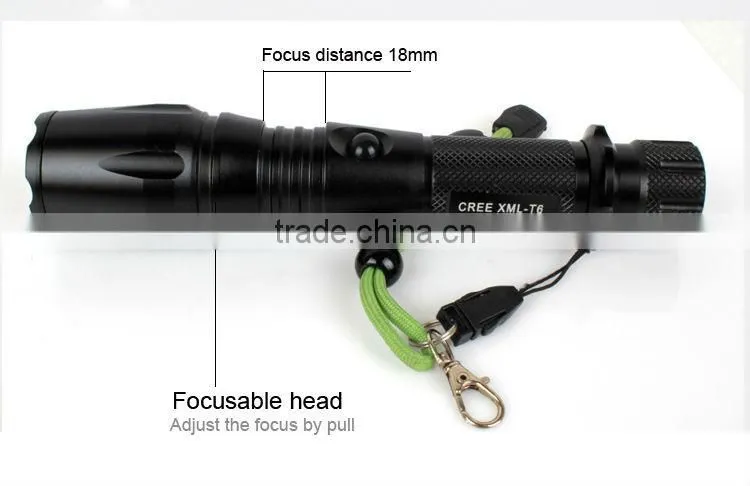 GOREAD Y48 dimming flashlight zoom High bright 1000lum 18650 T6 zoom flashlight