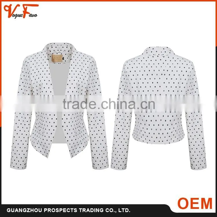 Wholesale China clothes factory white woven lace formal ladies blazer designs