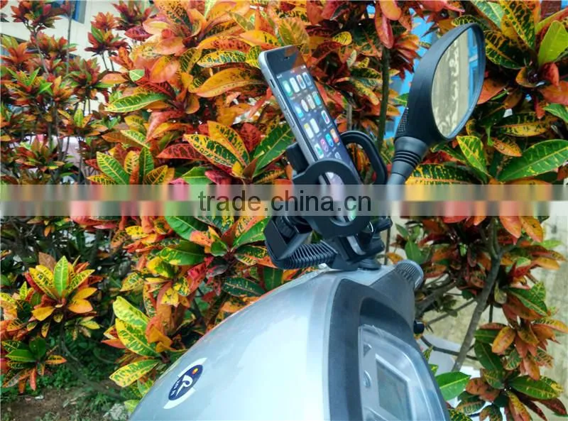 360 degree Rotatable universal motorcycle rearview mirror phone holder
