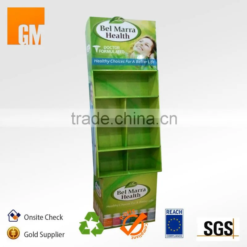 China Supplier Cardboard Floor Stand Pharmacy Shelves
