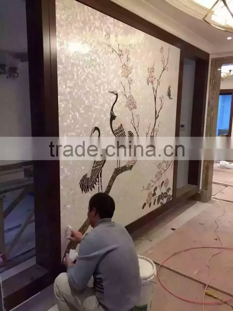2016 Unique pattern mother of pearl carving decorative material