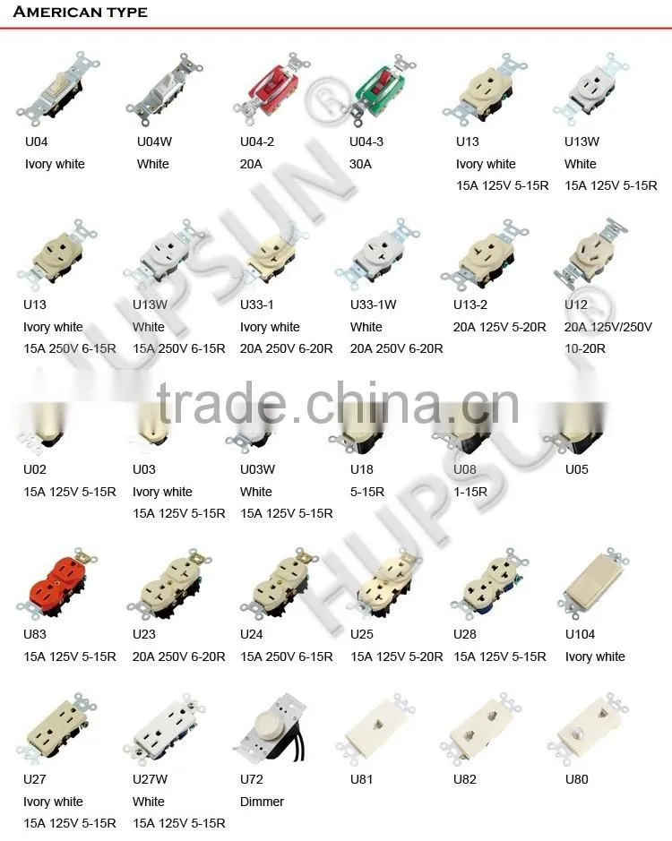 American style wall switch 250V pressure switch