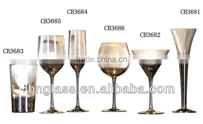 Silver stem decorative cocktail glass