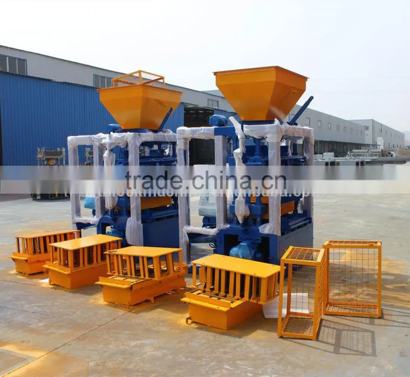 QT4-24 semi automatic cement concrete hollow paver brick making machine price for sale