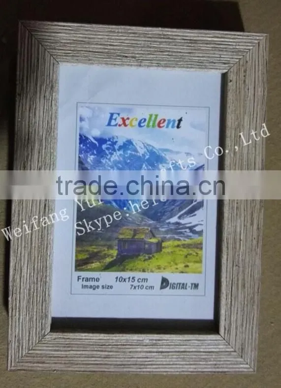 Cheap wood color cheap plastic photo frame for decoration