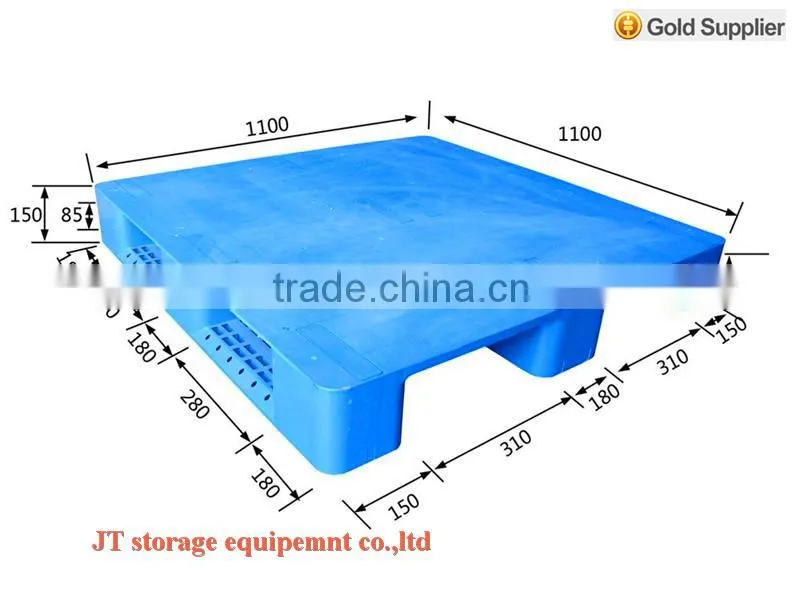 Single Side Export Plastic flat Pallet With Nine Round Feet