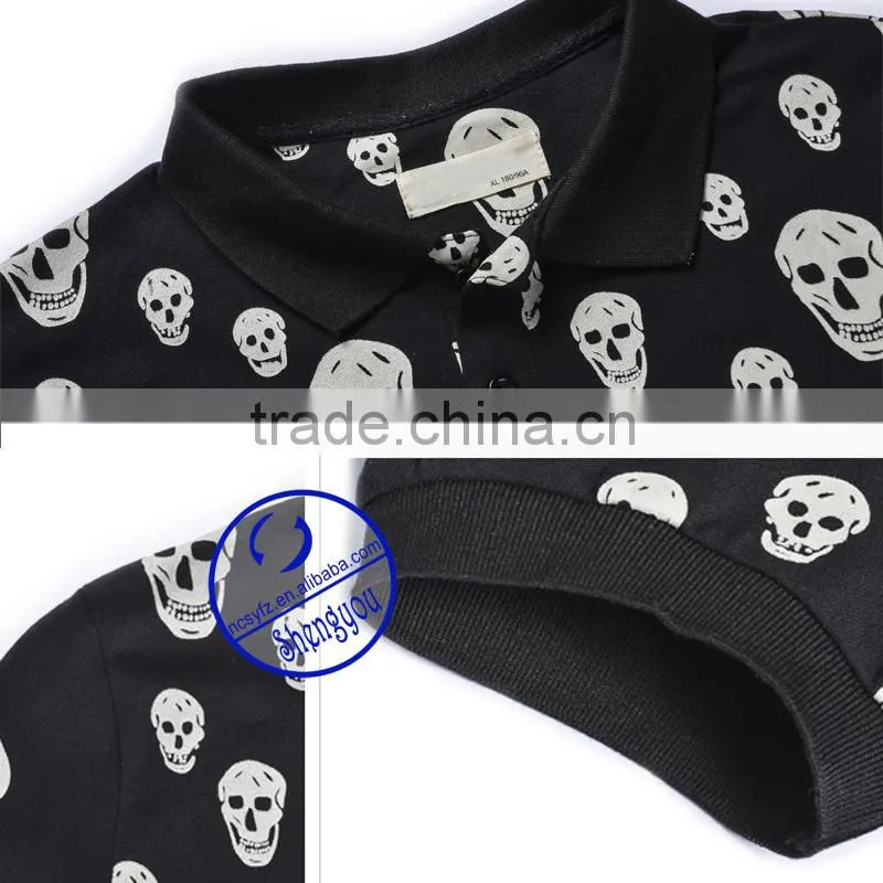 Men high quality allover print polo T shirt