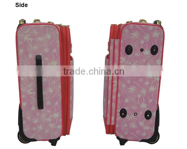 2015 popular fashion travel pu trolley luggage bag