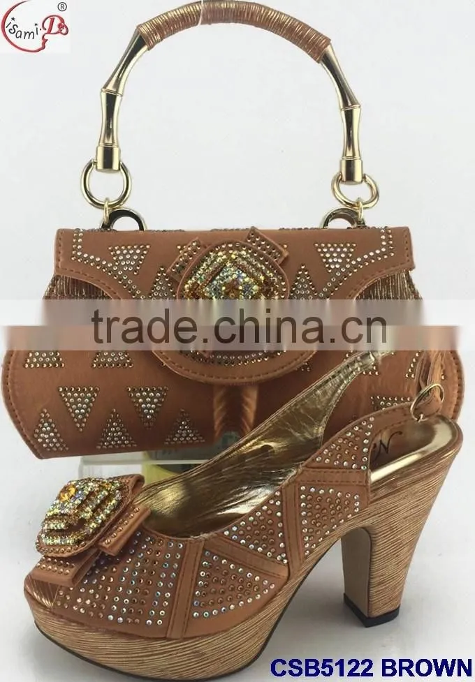 CSB5122 Fashionable design good quality fast shipping royal blue shoes matching bags for ladies
