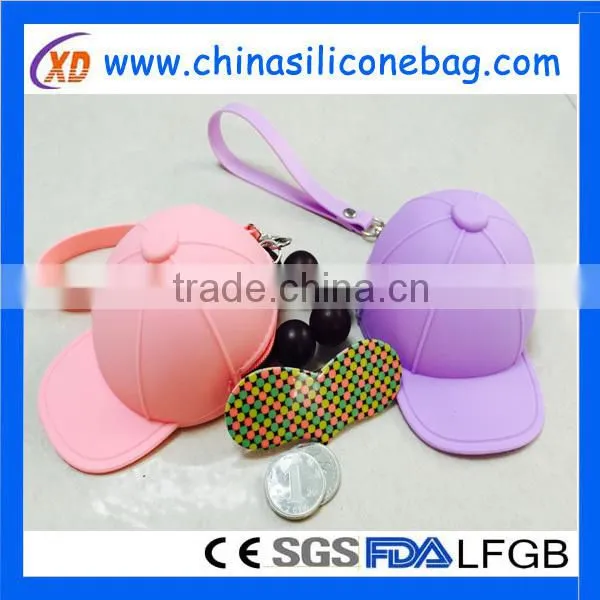 Cap shape silicone coin purse