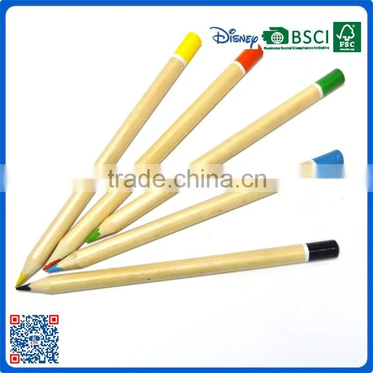 Japanese 10 colors raw wood pencils with dip top