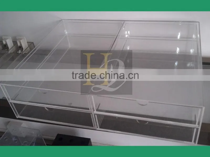OEM accpetable 4 Drawer Acrylic clear Makeup Organizer Acrylic Cosmetic display box