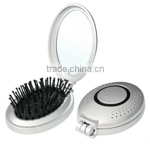 Mini Oval Plastic Pocket Mirror With Comb