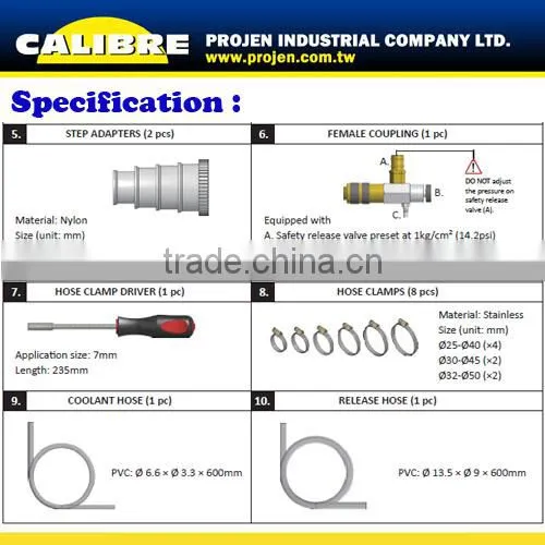 CALIBRE Car repair Multi-Purpose Cooling System pressure tester kit
