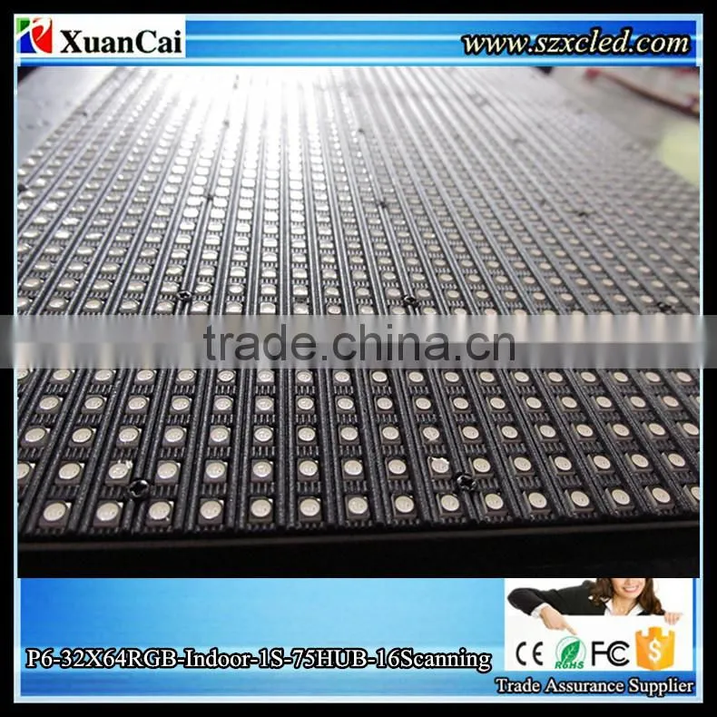 CE RoHS P6-32x64(192X384MM) Indoor Full color RGB panels led display module