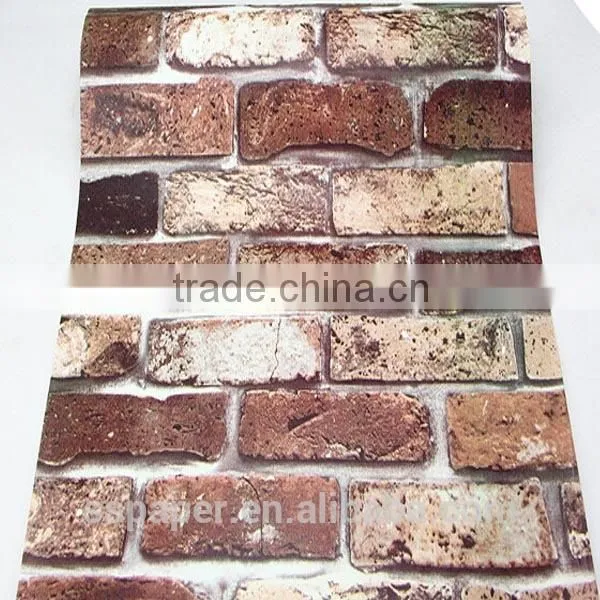 self-adhesive waterproof hot sale brick design closeout wallpaper
