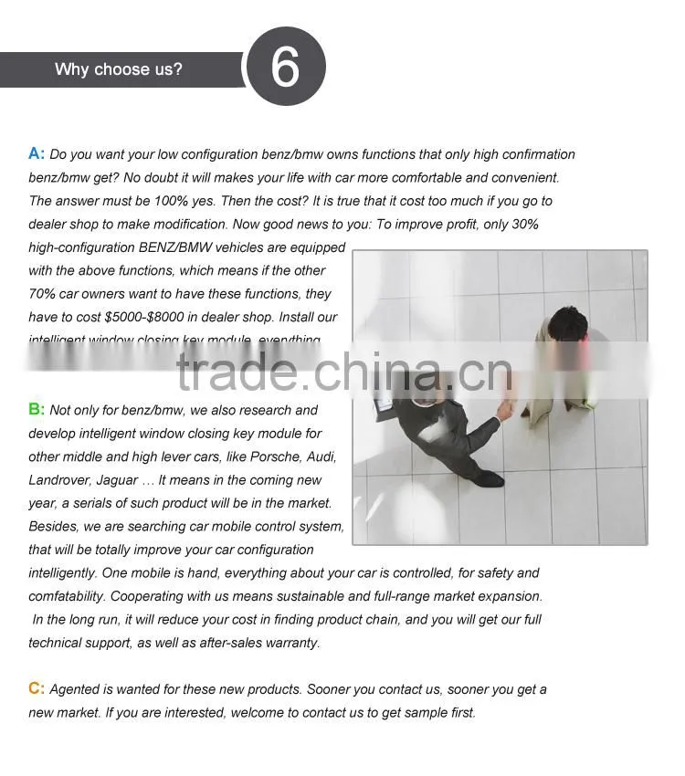 2015 newest Car Window-closing intelligent key module for Mercedes Benz