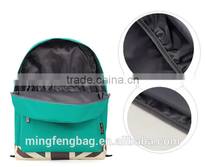 Custom High Quality Nylon Print Fabric High School Student Backpack Bag For Girl
