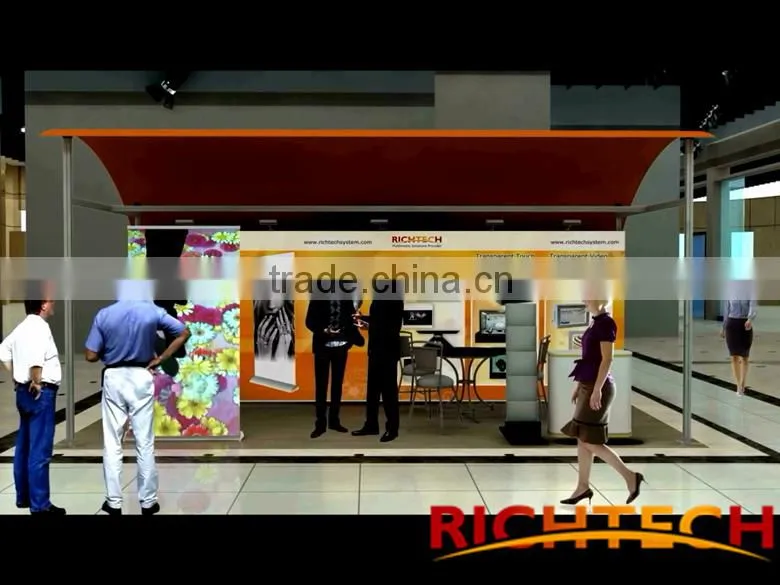 Retractable exhibition stand with aluminum profile and projection film for events, super market, exhibition