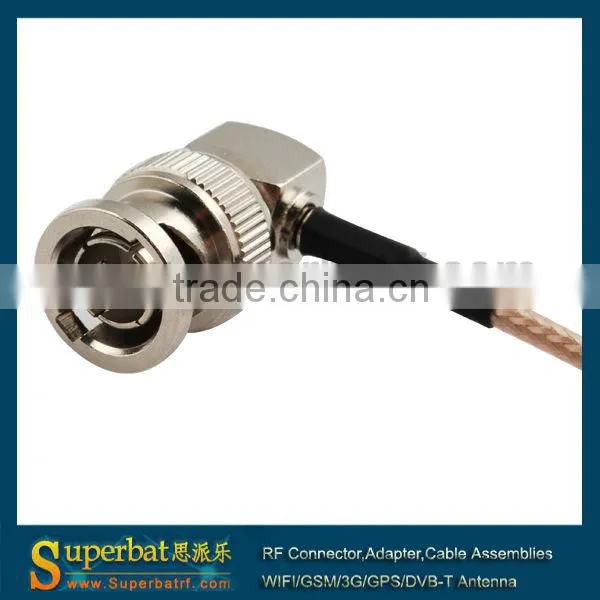 Pigtail cable BNC male RA to BNC male RA 75ohm RG179 extension cable assembly