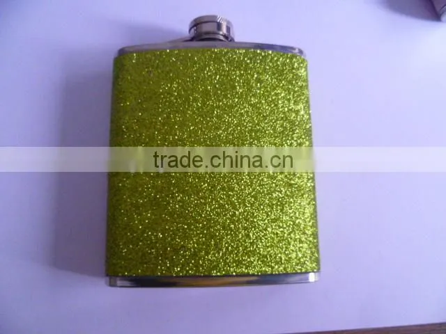 new hip flask with bling bling leather covered