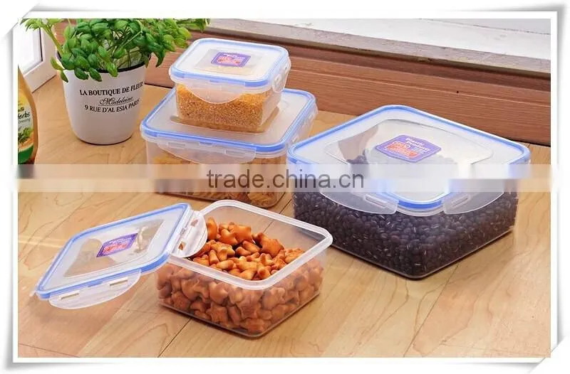 4pcs round shape 2300ml plastic cookie container with lid fd024