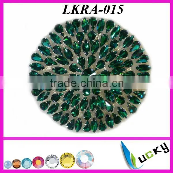 Hot Selling New Design LKRA-015 Rhinestone appliques crystal applique for wedding dress