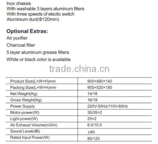 LOH6103A-90-2(900mm) Environment protection slim cooker hood/range hood