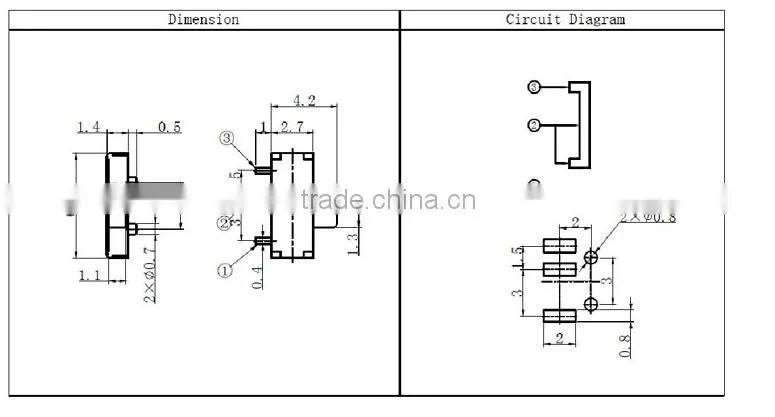 SK01 miniature slide switch 12v