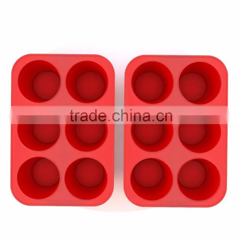 6 hole silicone mold jelly chocolate Muffin brownie and ice cream cake pan baking mold