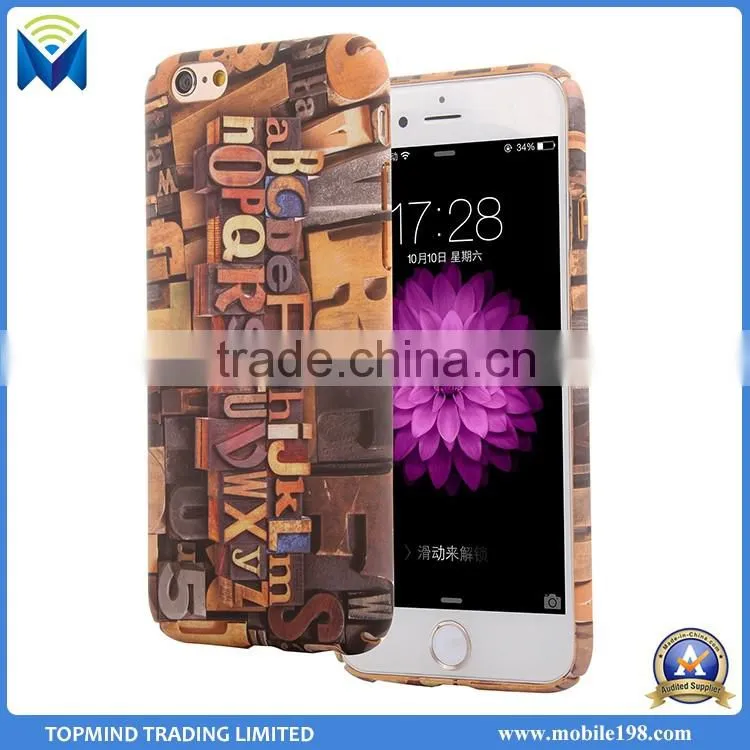 Hot Sale Wooden Pattern PC Back Case Cover for iPhone 6 6S