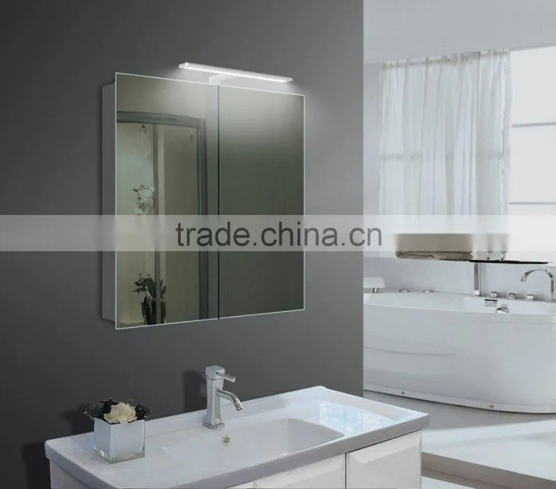 High quality aluminum cabinet with led mirror and shaver socket ,Led