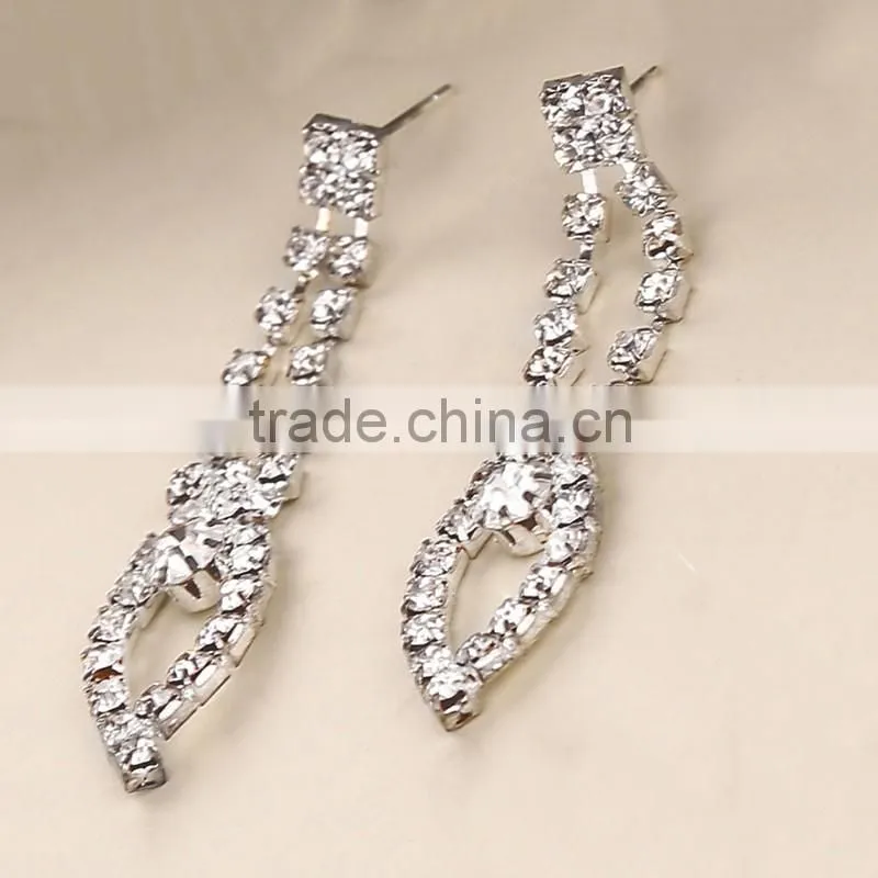 High Quality Fashion Model Elegant Bride Jewelry Set Big Statement Necklace Earring