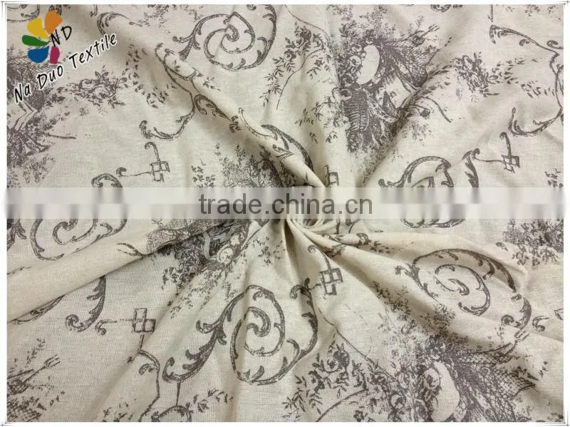 2013 new design Printed linen cotton fabric