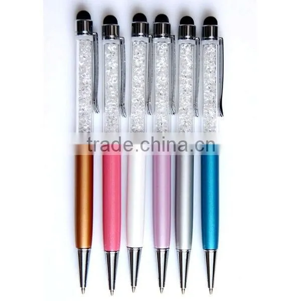 crystal stylus pen,rubber tip stylus pen,wholesale for promotional pen