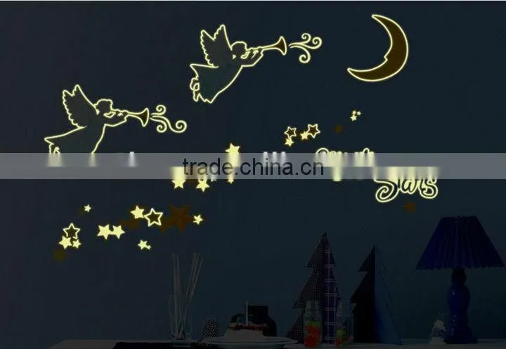 star&moon glow in dark sticker