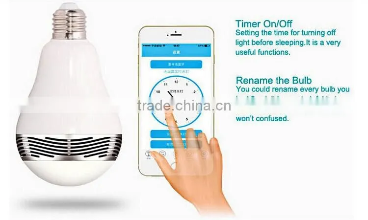 Smart Bluetooth LED Light Bulbs Wireless Control Speaker Smart Music Audio Speaker LED RGB Color Bulb Light Lamps