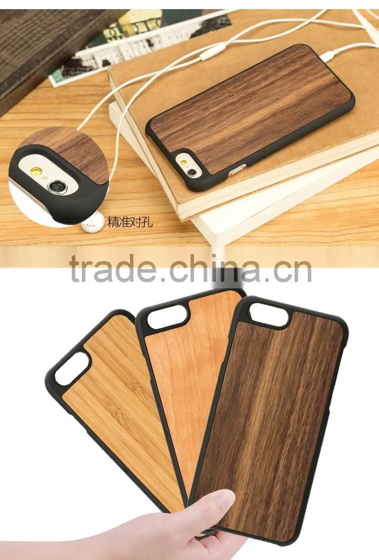 Eco-Friendly Natural Wood Phone case PC Walnut wood for IPhone 6/6S