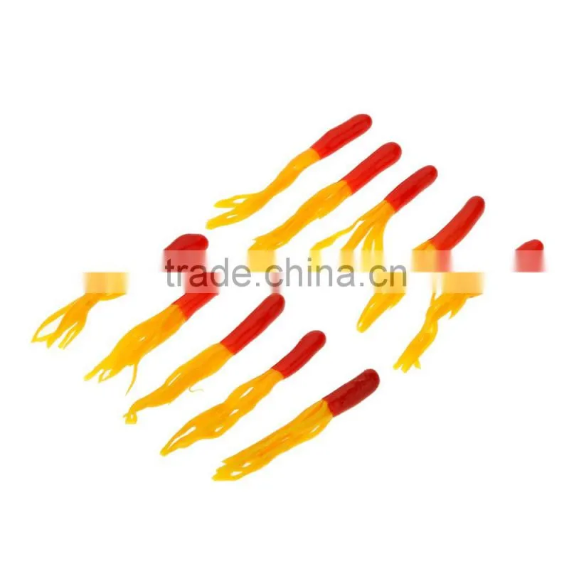 35Pcs Soft Plastic Worm Fishing Baits 10 Lead Jig Head Hooks Simulation Suite Set Lures Tackle