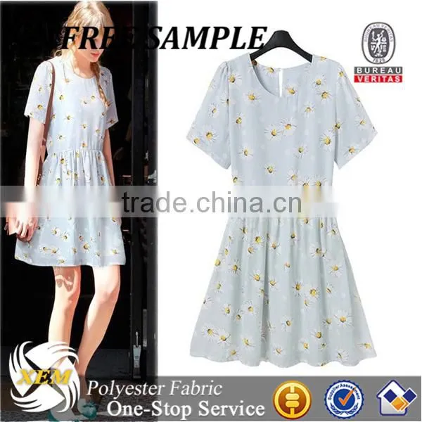 New design shaded silk chiffon floral printed fabric