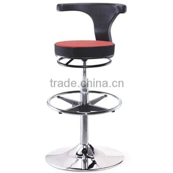 modern barber chairs / barber stools with high quality chrome round bar base
